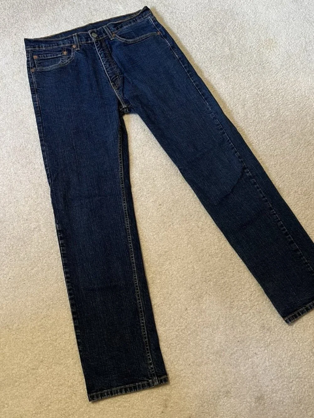 Levi's 505 Straight Leg Jeans 34x32 Dark Wash